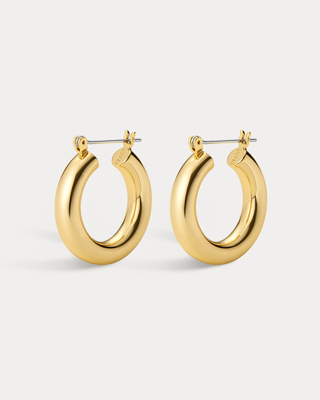 Luv AJ Baby Amalfi Tube Hoops in gold