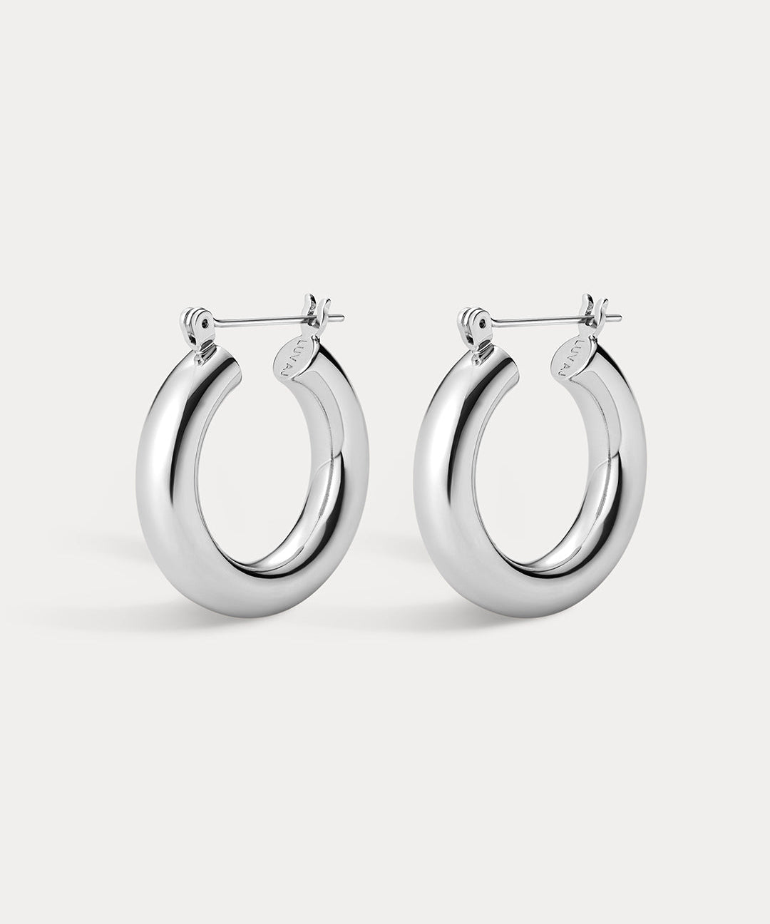 Luv AJ Baby Amalfi Tube Hoops in silver