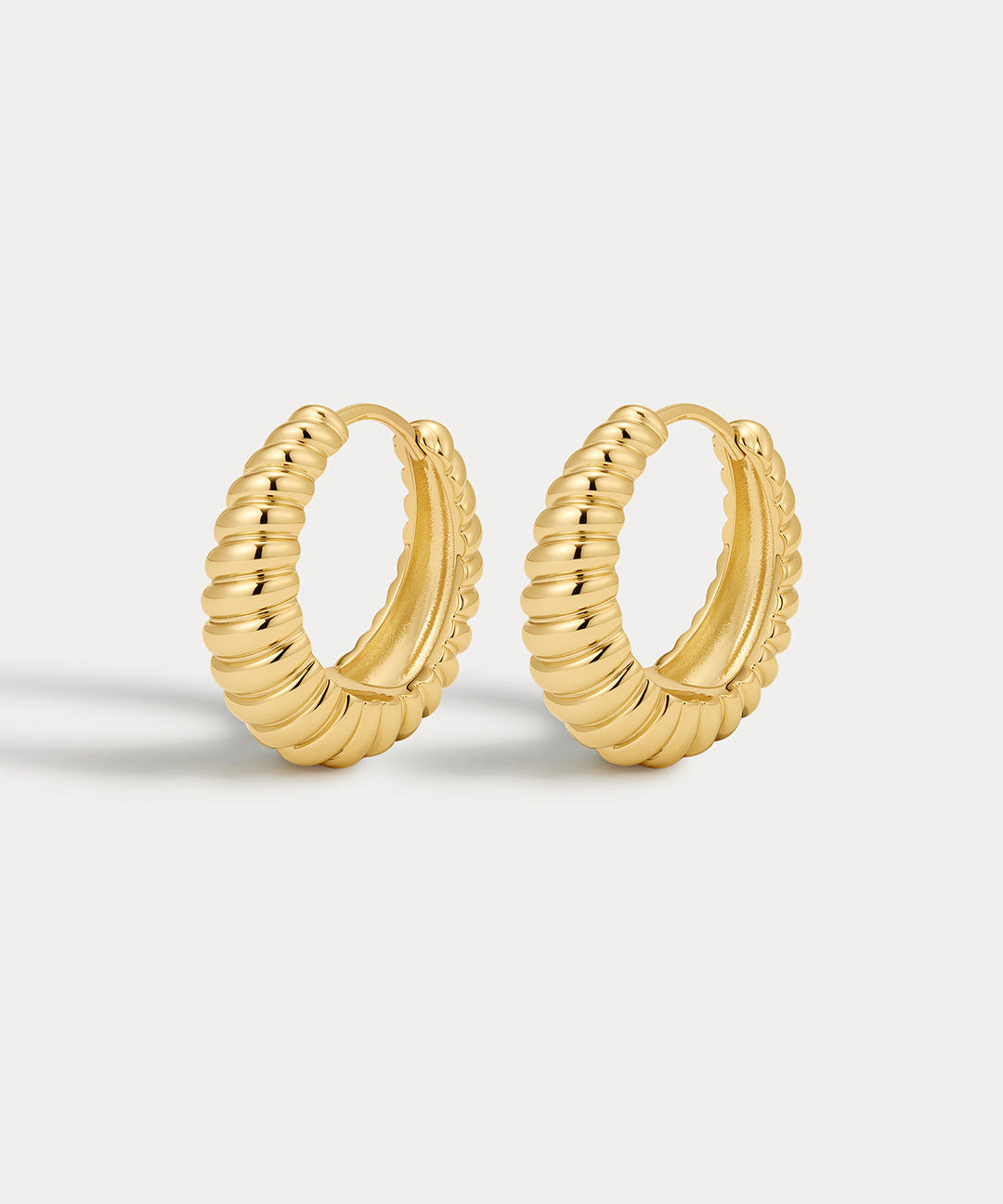 Luv AJ Ridged Marbella Hoops in gold
