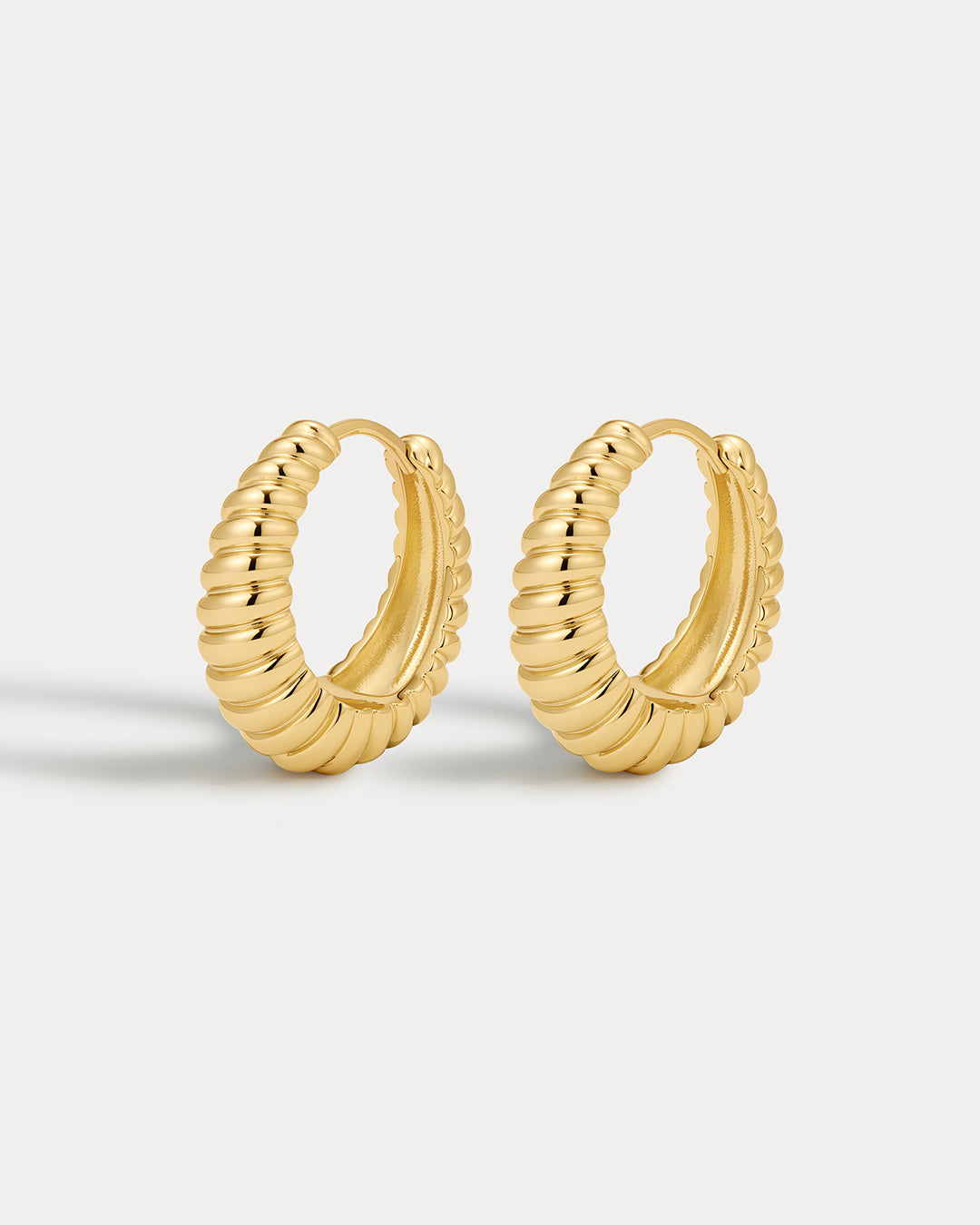 Luv AJ Ridged Marbella Hoops in gold