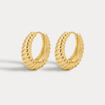 Luv AJ Ridged Marbella Hoops in gold