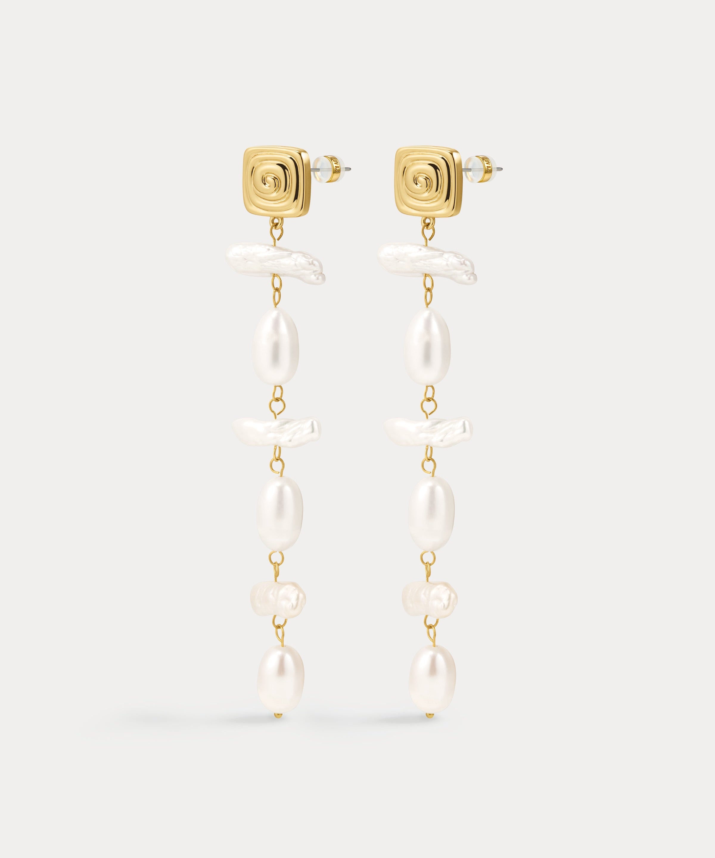 Luv AJ Seychelles Pearl Drop Studs in gold