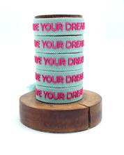LIVE YOUR DREAMS Woven Statement Bracelet — Sage & Dark Pink