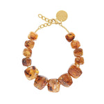 Big Organic Shaped Necklace in amber – lightweight and stylish with angular, organic elements for a chic look