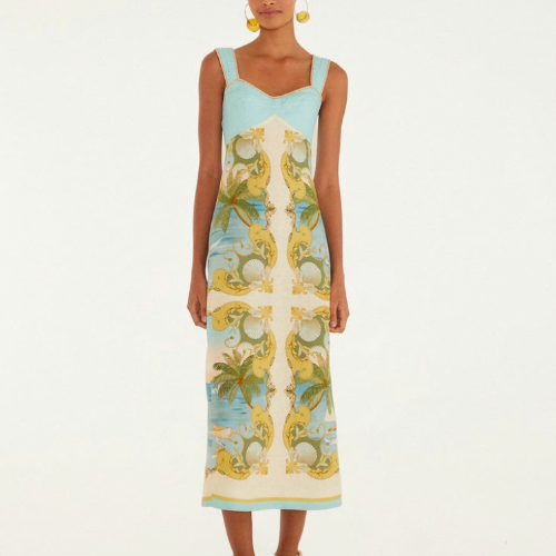 Multicolor Royal Sea Maxi Dress