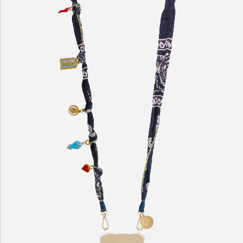 Laia Bandana Lucky Charm Phone Chain | Midnight Blue