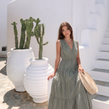 Open-Back Cotton Maxi Dress