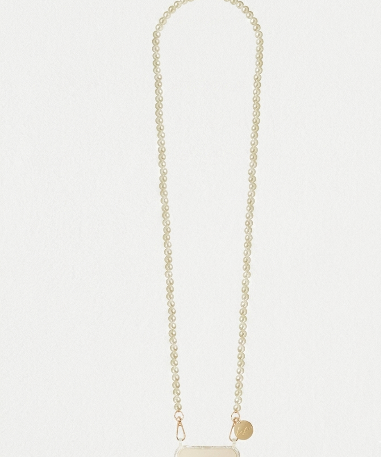 Agathe White Beaded Phone Chain 120cm stylish hands-free smartphone accessory with elegant white beads