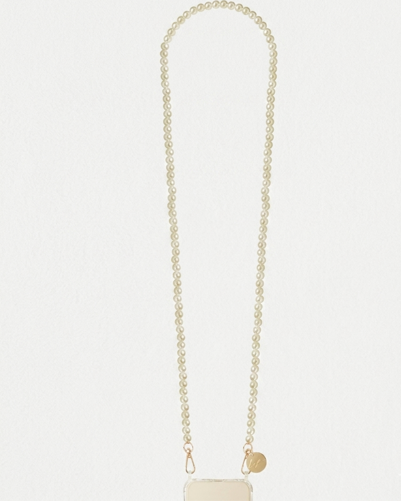 Agathe White Beaded Phone Chain 120cm stylish hands-free smartphone accessory with elegant white beads