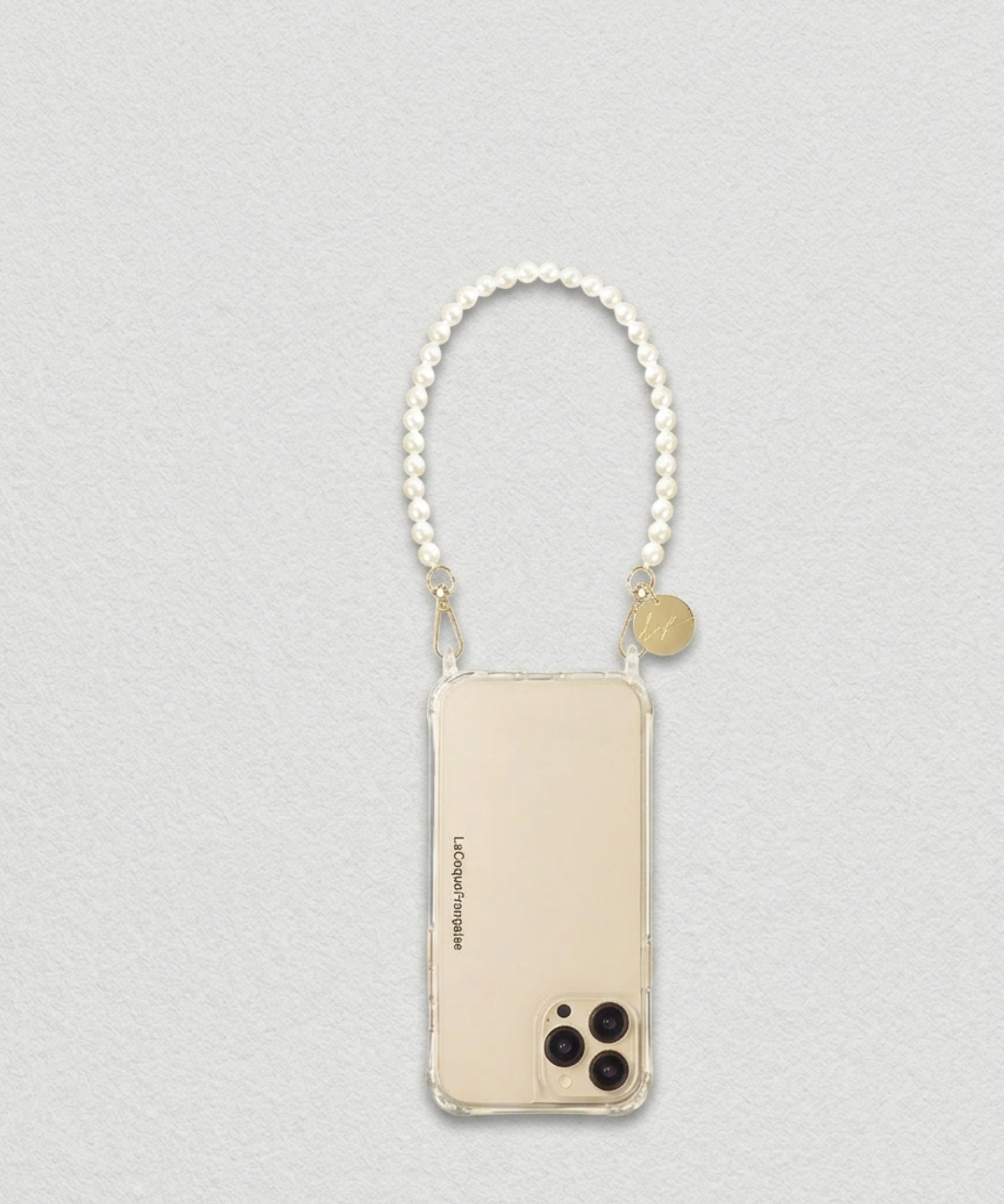 Agathe White Beaded Phone Chain stylish hands-free smartphone accessory with elegant white beads
