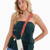 Alice Soft Touch Phone Chain in Brique 120cm stylish crossbody smartphone strap with soft-touch finish