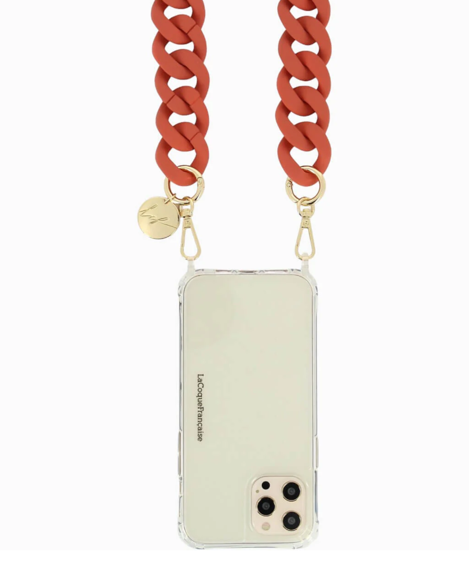 Alice Soft Touch Phone Chain in Brique 120cm stylish crossbody smartphone strap with soft-touch finish