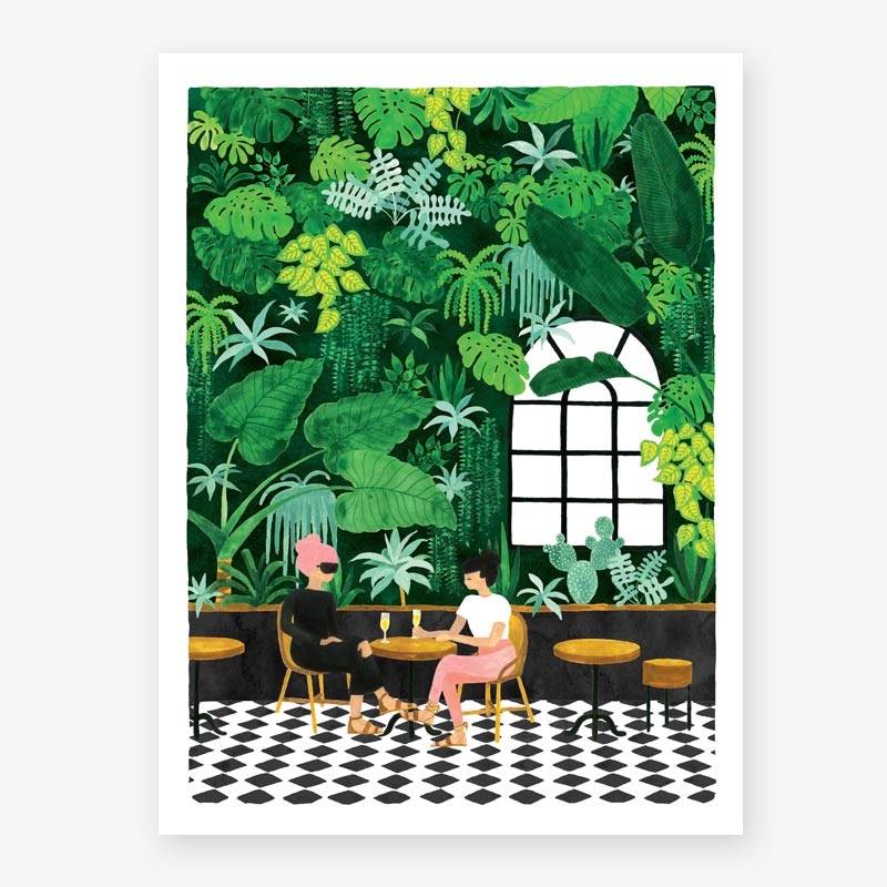 Café illustrated art print by All the Ways to Say