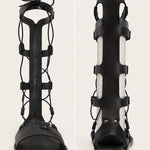 Thebes Lace-up Calf Air Sandals front and back view - Ancient Greek Sandals