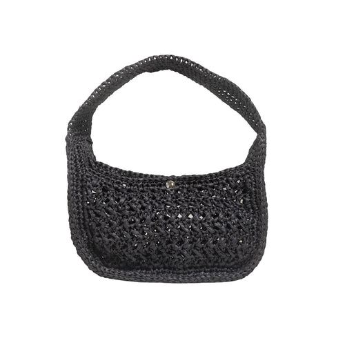 Riviera Raffia Bag – Black