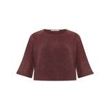 LANIUS Blouse manches 3/4 en cupro – Chocolat