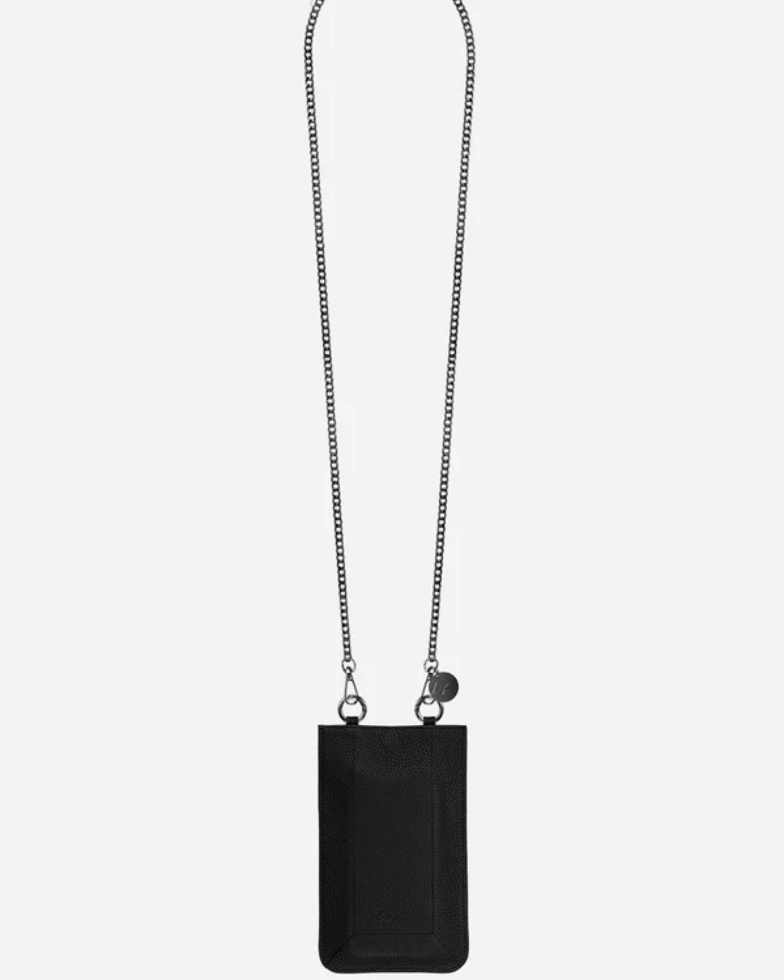 Bahia Vegan Leather Phone Bag with Strap in Black stylish crossbody phone pouch for smartphones
