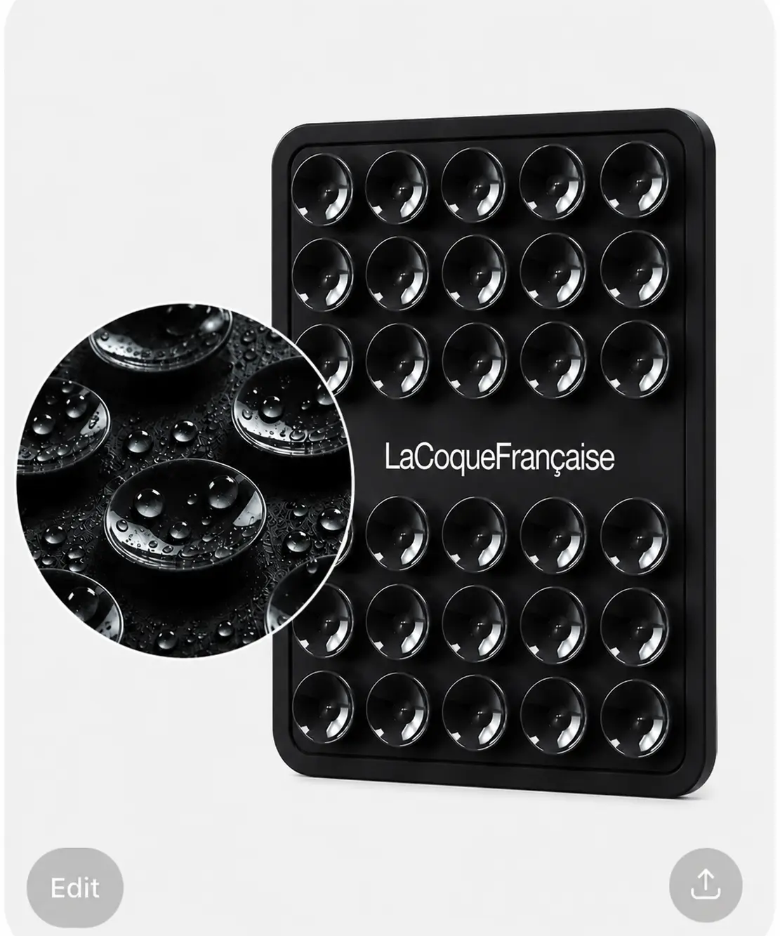 Black Silicone Phone Grip anti slip mobile accessory for secure smartphone handling