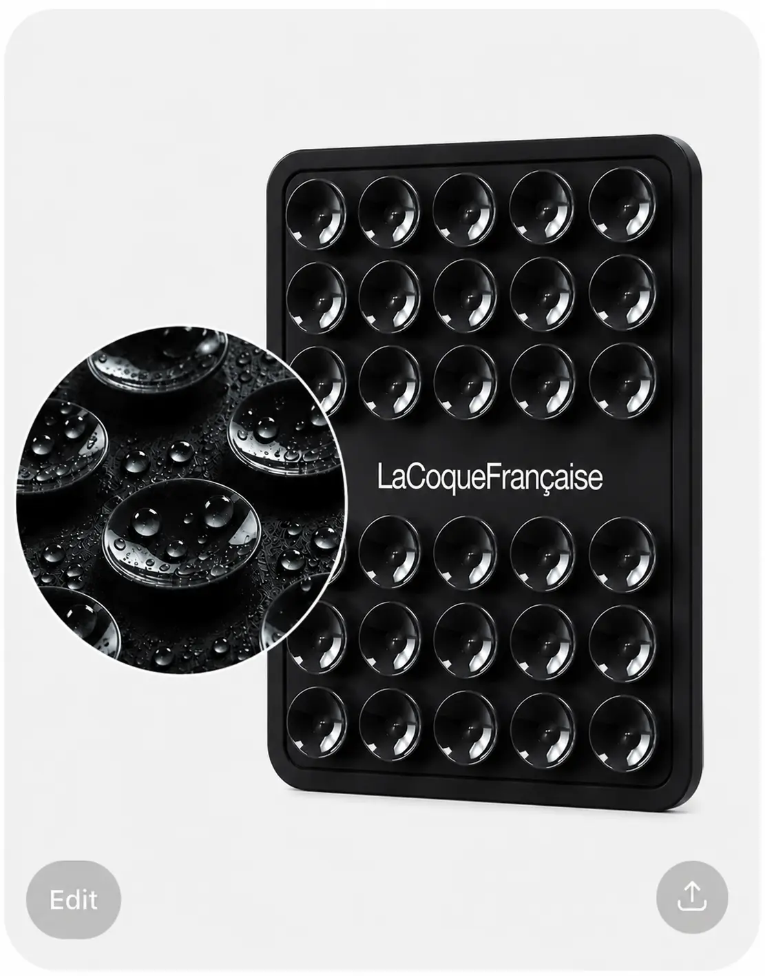 Black Silicone Phone Grip anti slip mobile accessory for secure smartphone handling