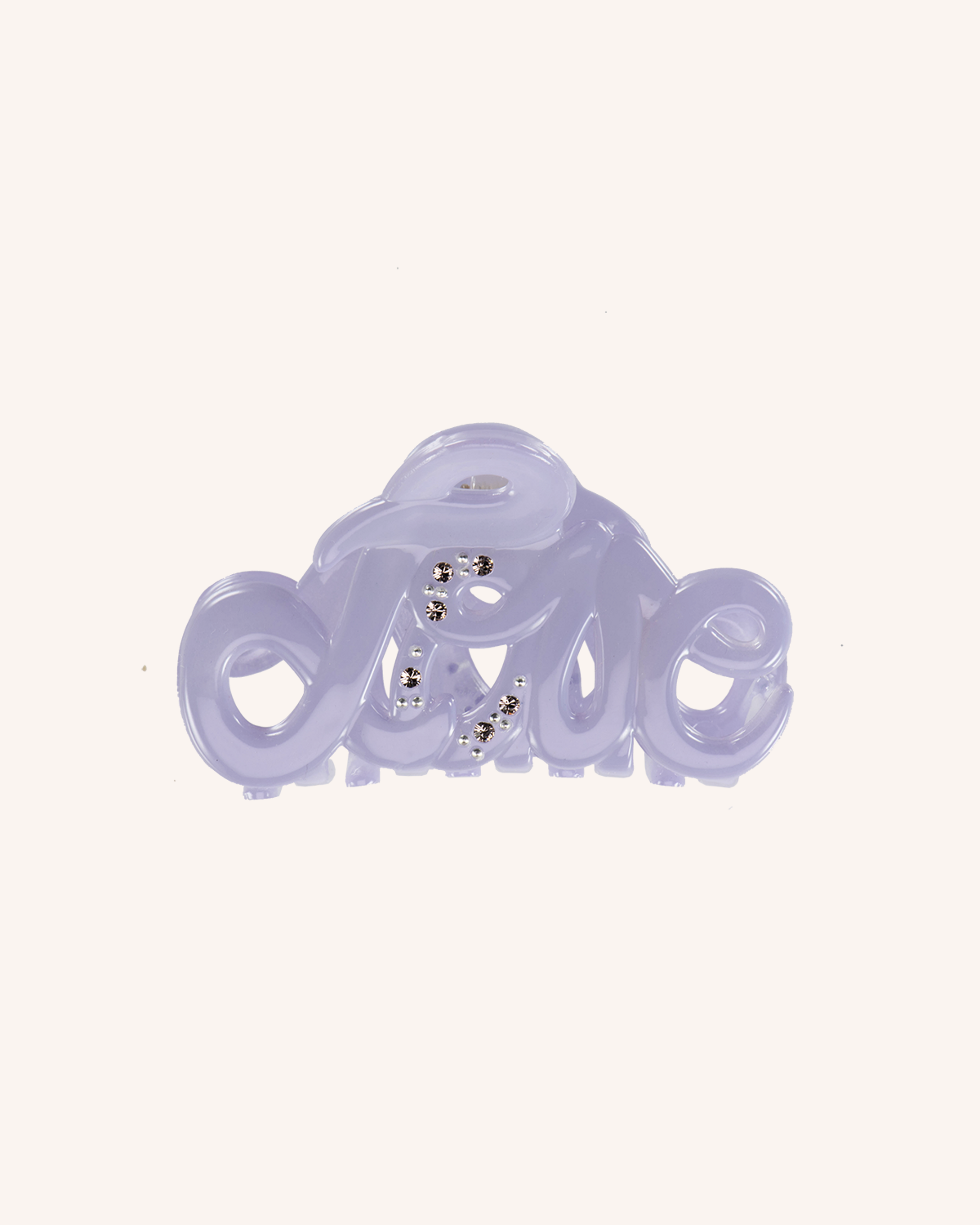 Bon Dep Love Swarovski Crystal Hair Claw 5cm – Lavender – front view