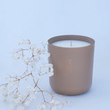 BYKOKO Golden Amber scented candle styled with dried flowers