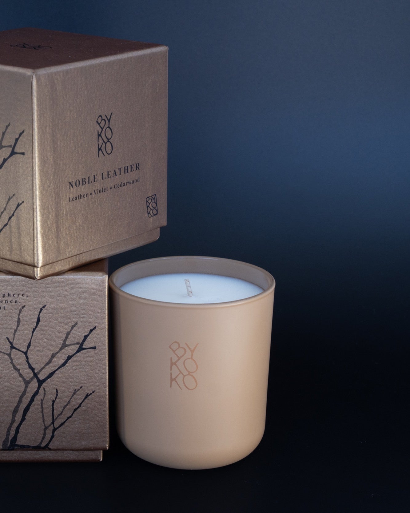 BYKOKO Noble Leather scented candle with its gift box