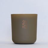 BYKOKO Serene Ritual scented candle in matt khaki-beige glass