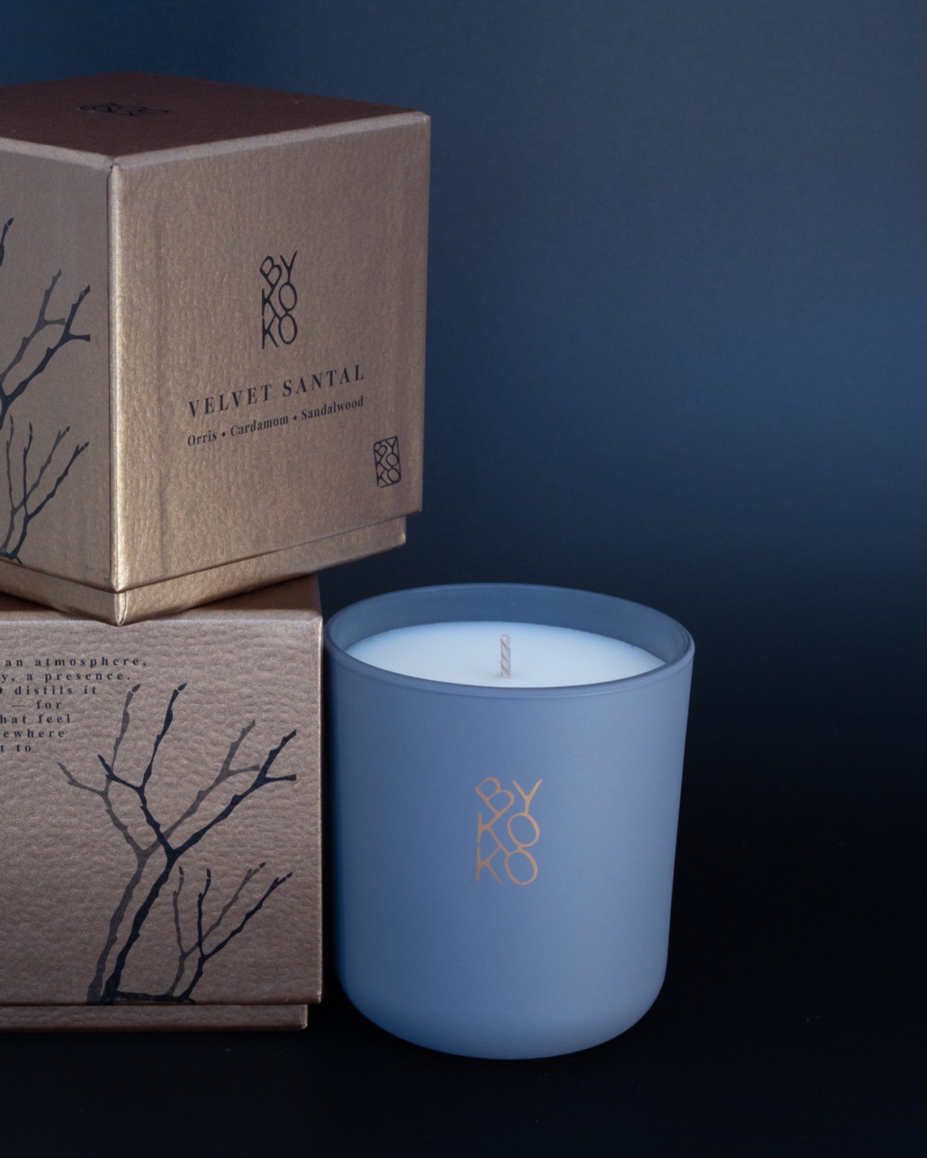 BYKOKO Velvet Santal scented candle with its gift box