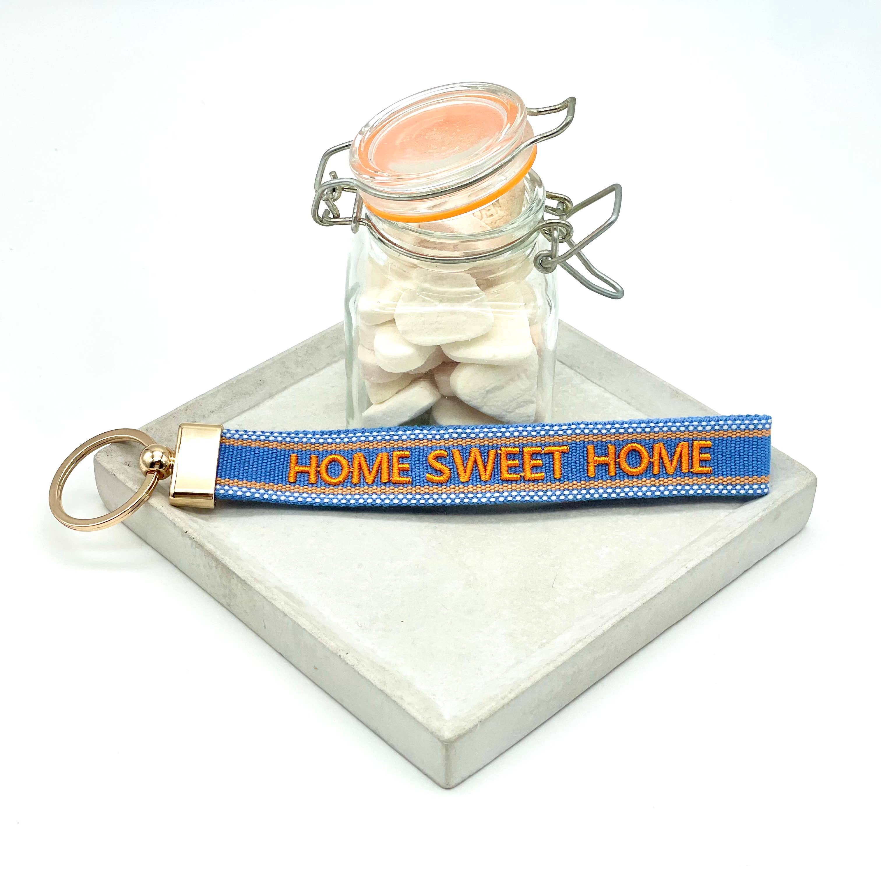 HOME SWEET HOME Woven Embroidered Keychain