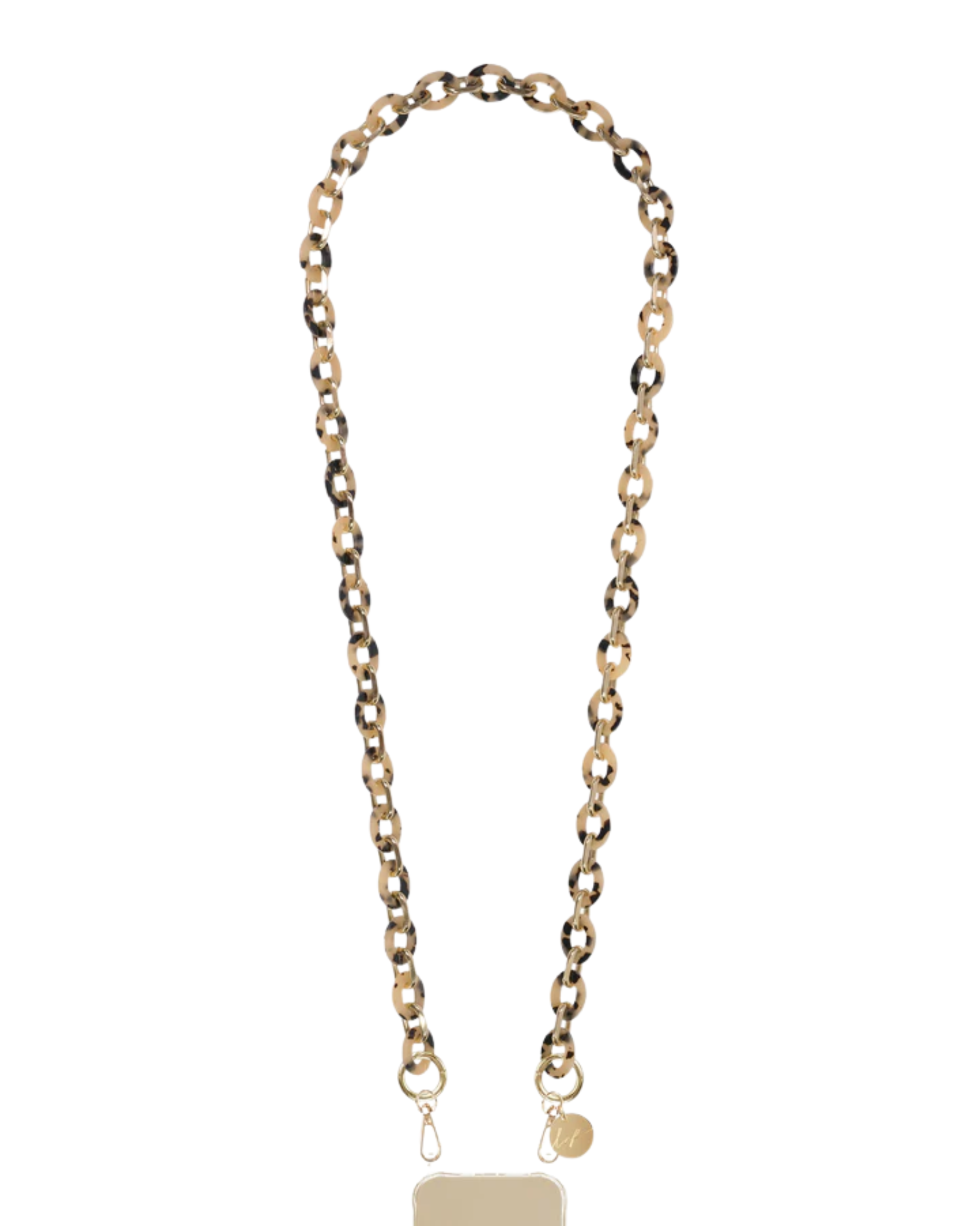 Cassy Crossbody Phone Chain Tortoiseshell stylish amber brown crossbody smartphone accessory