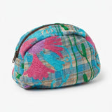 Cofur Embroidered Toiletry Bag – Blue & Pink – front view