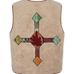 Cofur Kantha Sherpa Gilet – Powder Pink – back view