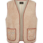 Cofur Kantha Sherpa Gilet – Powder Pink – front view