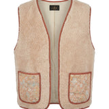 Cofur Kantha Sherpa Gilet – Powder Pink – front view