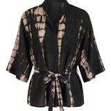 Cofur 'New Yorker' Silk Shirt Jacket – Black & Pink – front view