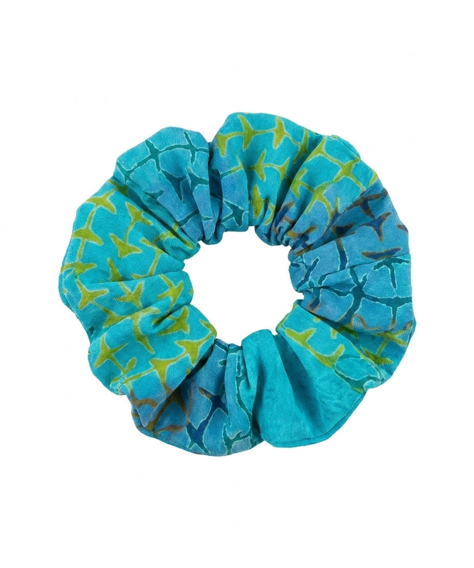 Cofur Silk Scrunchie – Turquoise – front view