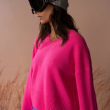 Carmen V-Neck Jumper – Pink Panther – view 4