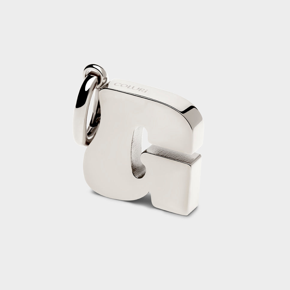 Coluri letter G charm in silver, 28 mm