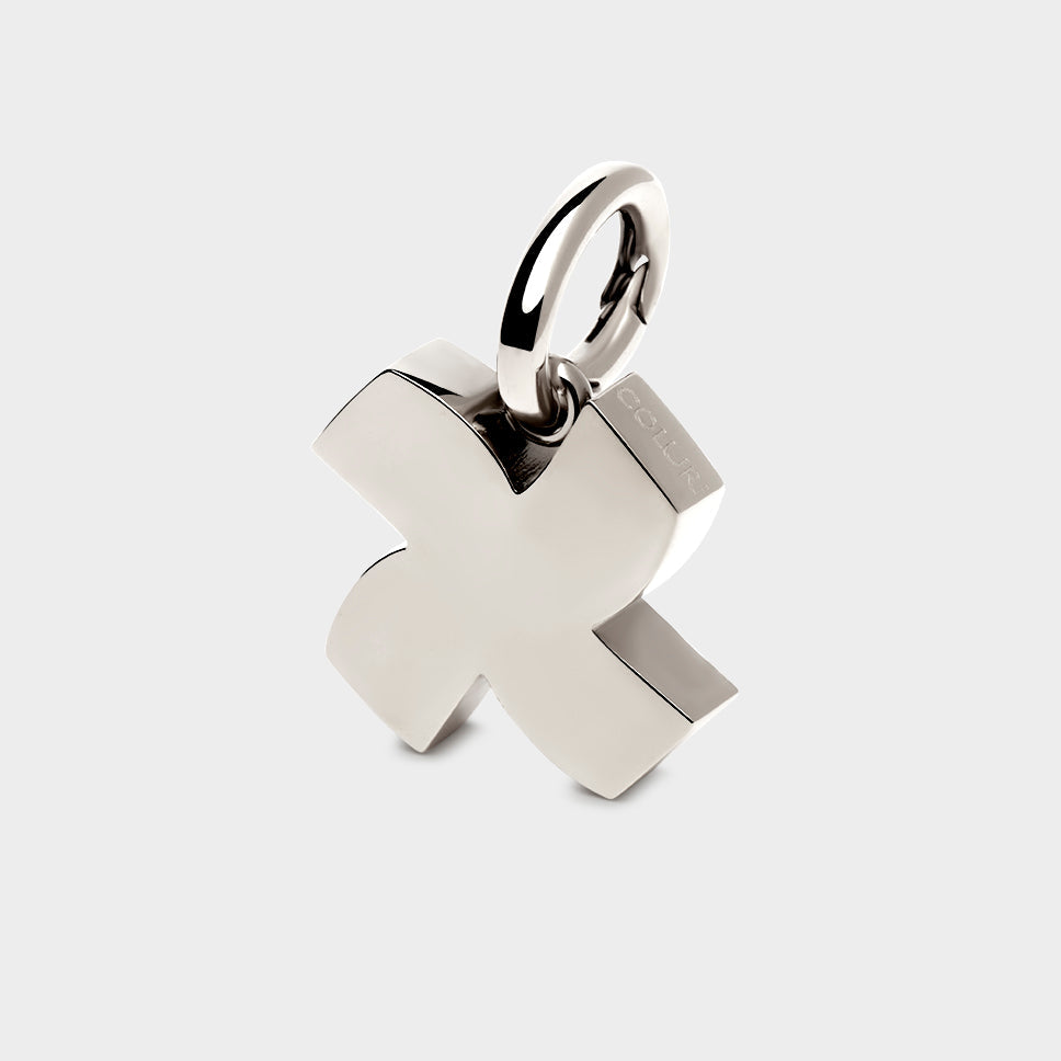 Coluri letter X charm in silver, 28 mm