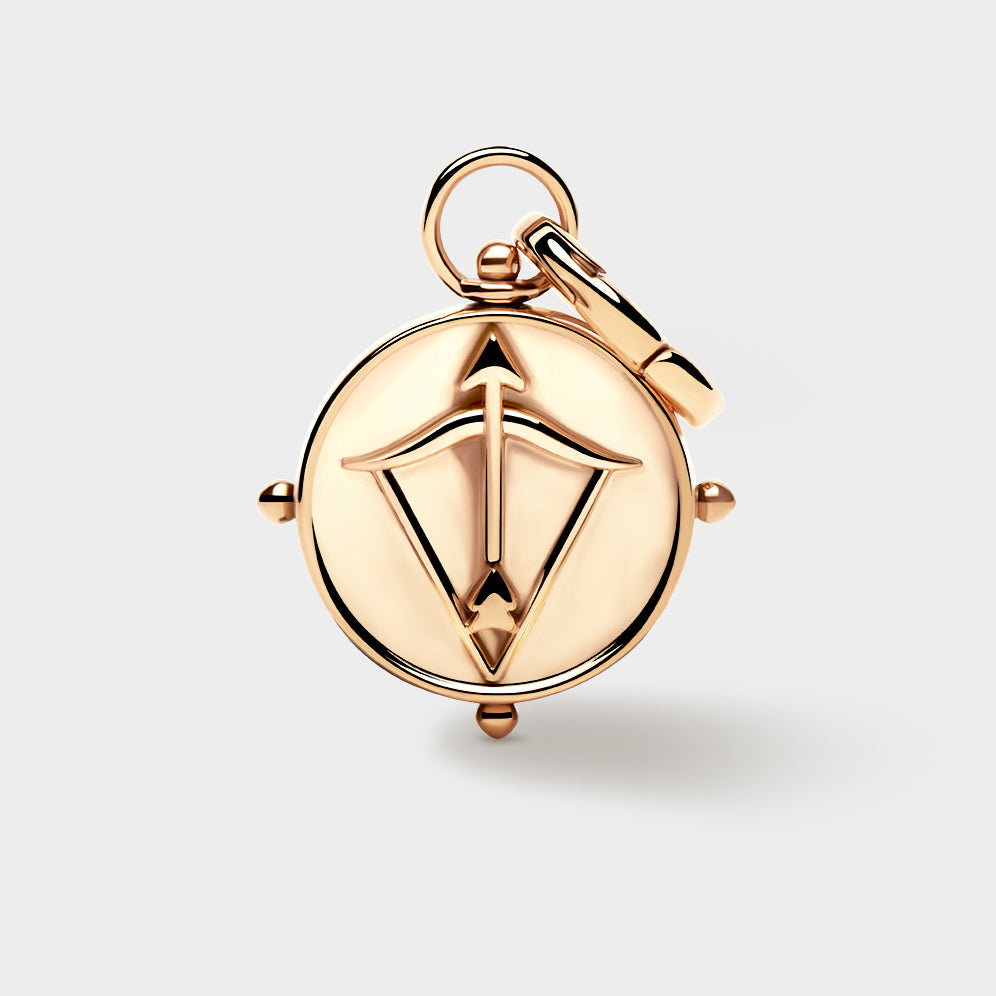 Coluri Sagittarius double-sided zodiac charm in gold