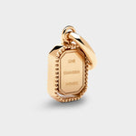 Coluri Talisman charm with a rose pink stone in gold, back view