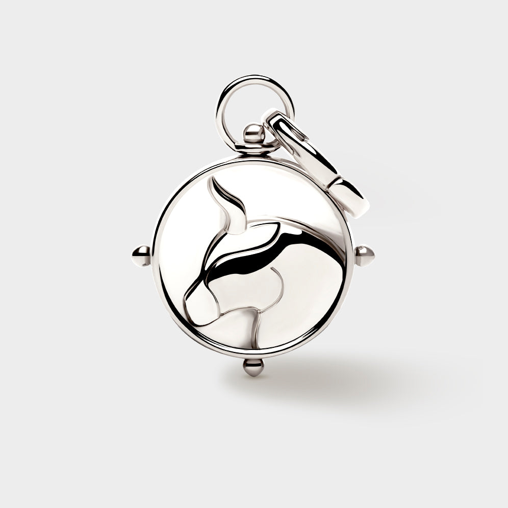 Coluri Taurus double-sided zodiac charm in silver