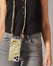 Della Braided Phone Cord Khaki stylish braided crossbody smartphone accessory