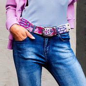 Florcita Hand-Embroidered Peruvian Wool Belt – Lavender
