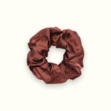 Emily's Pillow large pure silk 'Le Gros' scrunchie in mocha