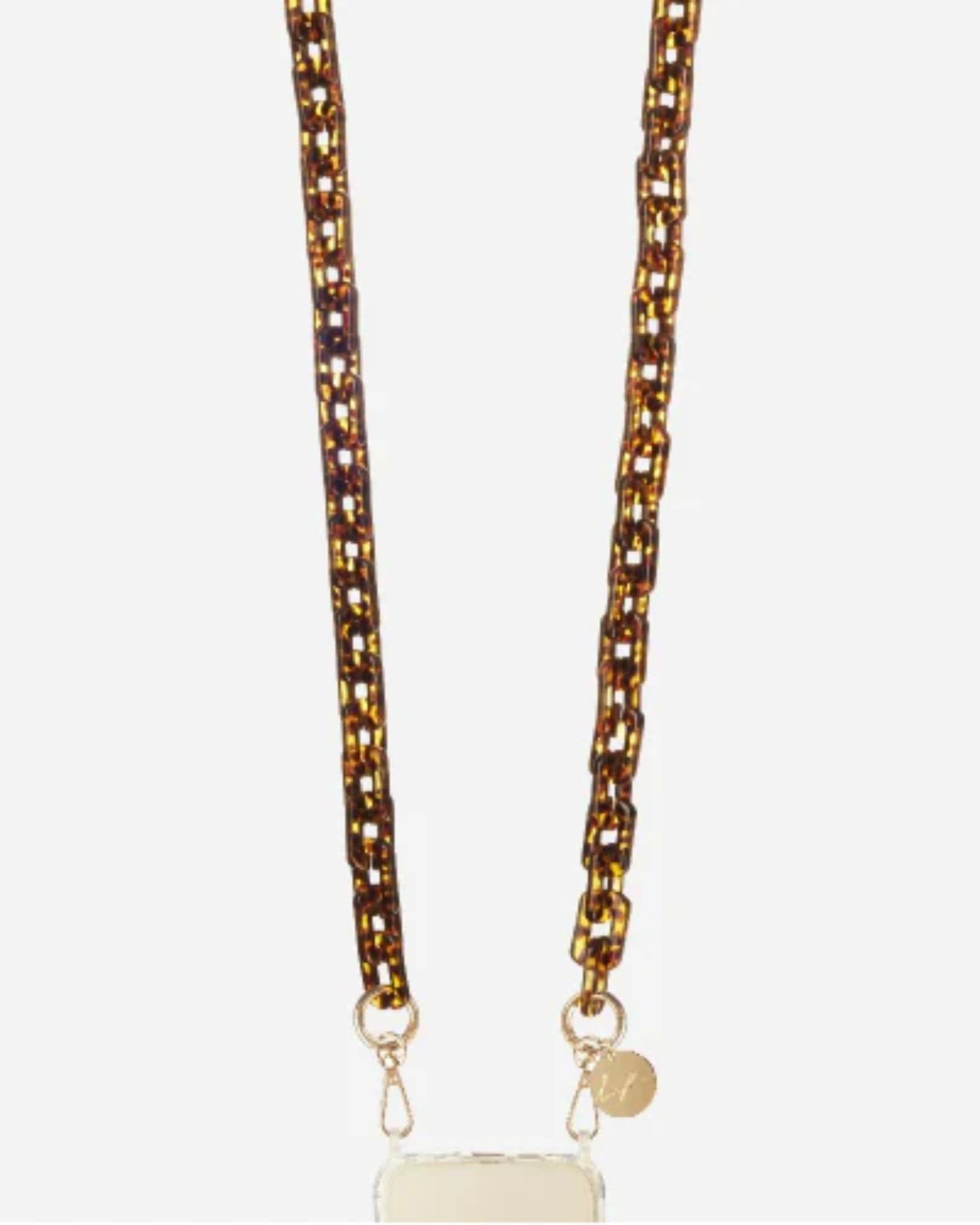 Emmy Tortoiseshell Phone Chain Chocolate elegant resin crossbody smartphone accessory