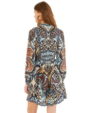 FARM Rio Balamana Multicolor Mini Dress view showcasing colorful artwork and feminine design.