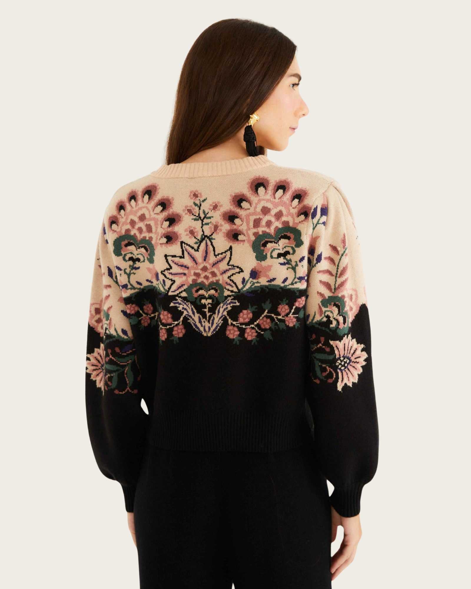 FARM Rio Belle Garden Mixed Knit Cardigan view featuring textured mixed-knit patterns and a relaxed silhouette.