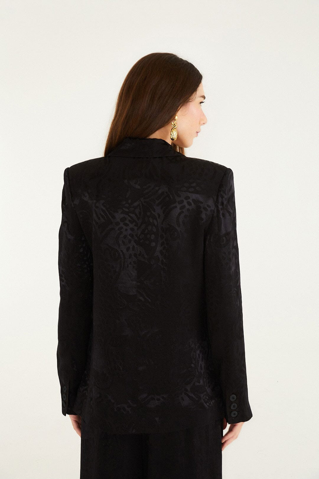 Black Leopard Jacquard Blazer