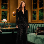 FARM Rio Black Leopard Jacquard Blazer view featuring bold animal jacquard pattern and tailored structured silhouette.